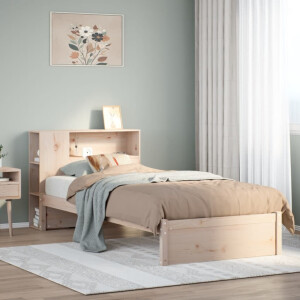 vidaXL Bed met boekenkast zonder matras massief grenenhout 75x190 cm