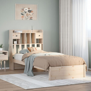 vidaXL Bed met boekenkast zonder matras massief grenenhout 90x190 cm