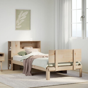 vidaXL Bed met boekenkast zonder matras massief grenenhout 75x190 cm