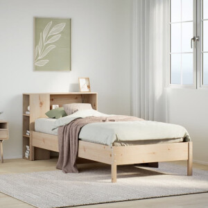vidaXL Bed met boekenkast zonder matras massief grenenhout 75x190 cm