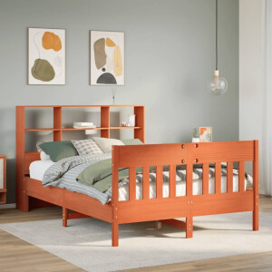 vidaXL Bedframe zonder matras massief grenenhout wasbruin 150x200 cm