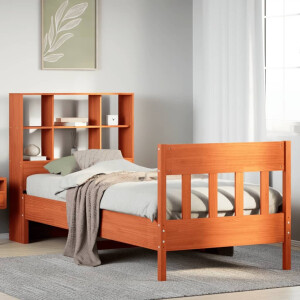 vidaXL Bedframe zonder matras massief grenenhout wasbruin 100x200 cm