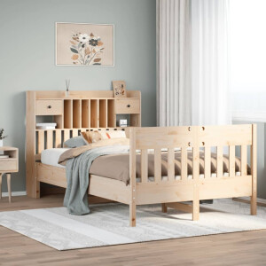 vidaXL Bedframe zonder matras massief grenenhout 135x190 cm
