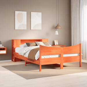 vidaXL Bedframe zonder matras massief grenenhout wasbruin 150x200 cm