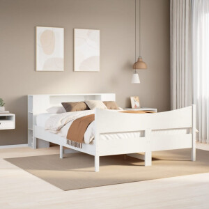 vidaXL Bedframe zonder matras massief grenenhout wit 140x200 cm