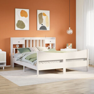 vidaXL Bedframe zonder matras massief grenenhout wit 180x200 cm