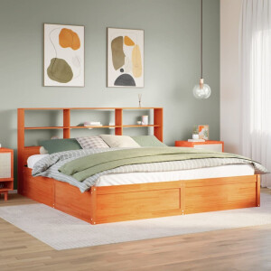 vidaXL Bedframe zonder matras massief grenenhout wasbruin 180x200 cm