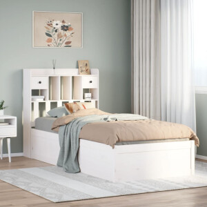 vidaXL Bedframe zonder matras massief grenenhout wit 90x200 cm