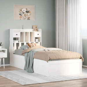 vidaXL Bedframe zonder matras massief grenenhout wit 90x190 cm