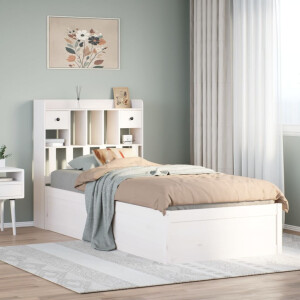 vidaXL Bedframe zonder matras massief grenenhout wit 75x190 cm
