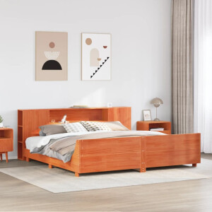 vidaXL Bedframe zonder matras massief grenenhout wasbruin 200x200 cm