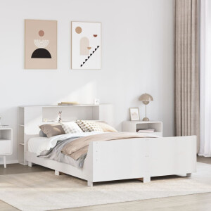 vidaXL Bedframe zonder matras massief grenenhout wit 140x200 cm
