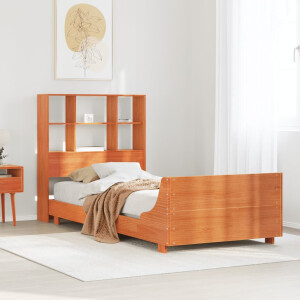 vidaXL Bedframe zonder matras massief grenenhout wasbruin 100x200 cm