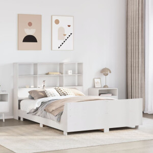 vidaXL Bedframe zonder matras massief grenenhout wit 120x190 cm