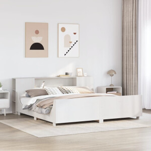vidaXL Bedframe zonder matras massief grenenhout wit 200x200 cm
