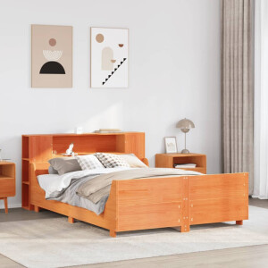 vidaXL Bedframe zonder matras massief grenenhout wasbruin 150x200 cm