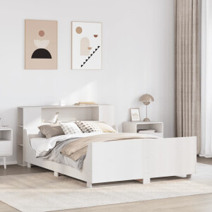 vidaXL Bedframe zonder matras massief grenenhout wit 140x200 cm