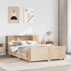 vidaXL Bedframe zonder matras massief grenenhout 135x190 cm