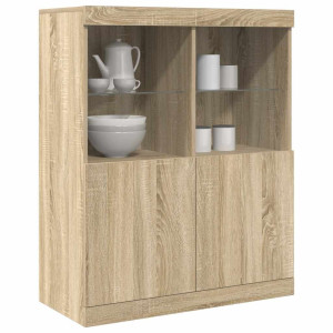 vidaXL Dressoir 81x37x100 cm bewerkt hout sonoma eikenkleurig