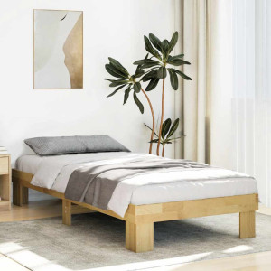 vidaXL Bedframe zonder matras 90x200 cm massief hout eiken