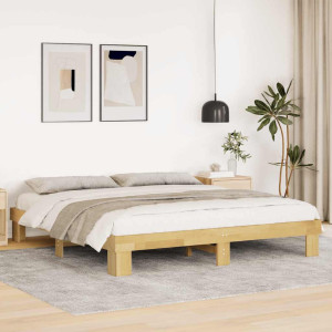 vidaXL Bedframe zonder matras 180x200 cm massief hout eiken