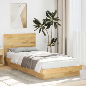 vidaXL Bedframe hoofdeinde zonder matras 80x200 cm massief hout eiken
