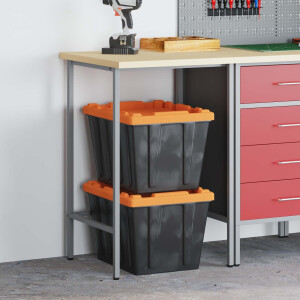 vidaXL Hoektafel Grijs 55 x 55 x 85 cm Staal en Geg engineered Hout