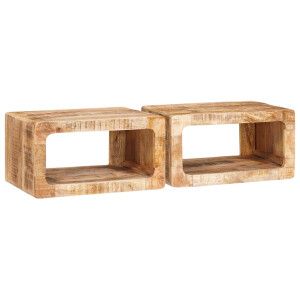 vidaXL Nachtkastje 2 pcs Bruin 45 x 30 x 24 cm Massief Mango Hout