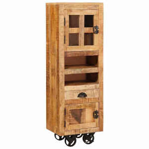 vidaXL Hoge kast met lade Bruin 40 x 30 x 120,5 cm massief mangohout