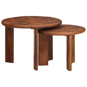 vidaXL Nest Koffietafels 2 pcs Honingbruin Massief Mango Hout