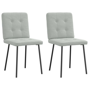 vidaXL Eetkamerstoelen 2 st fluweel lichtgrijs