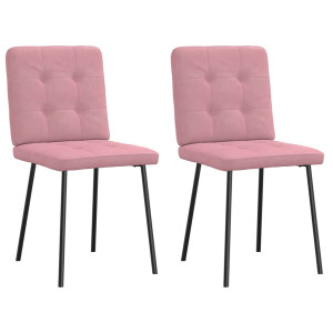 vidaXL Eetkamerstoelen 2 st fluweel roze