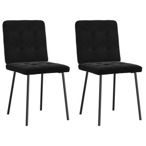 vidaXL Eetkamerstoelen 2 st fluweel zwart
