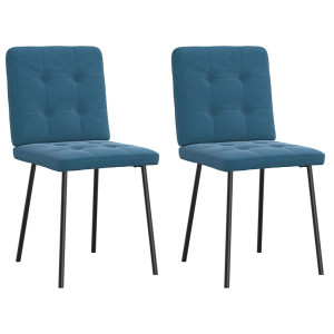 vidaXL Eetkamerstoelen 2 st fluweel blauw