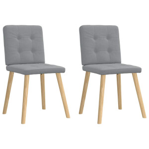 vidaXL Eetkamerstoelen 2 st stof lichtgrijs