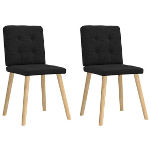 vidaXL Eetkamerstoelen 2 st stof zwart