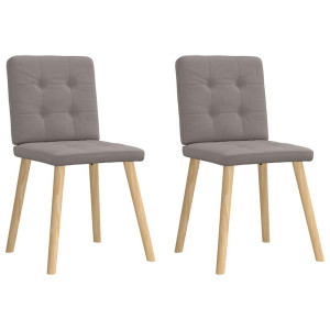 vidaXL Eetkamerstoelen draaibaar 2 st stof taupe