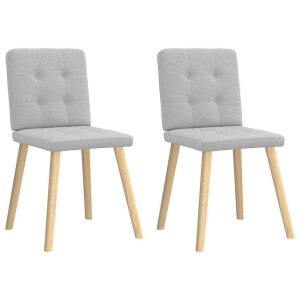 vidaXL Eetkamerstoelen 2 st stof wolk grijs