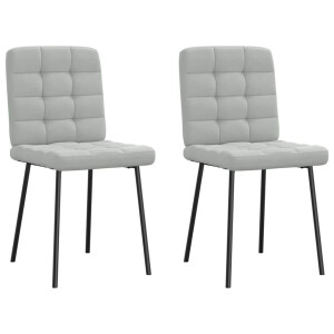 vidaXL Eetkamerstoelen 2 st fluweel lichtgrijs