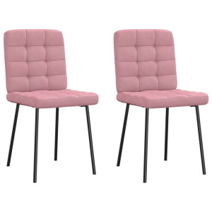 vidaXL Eetkamerstoelen 2 st fluweel roze