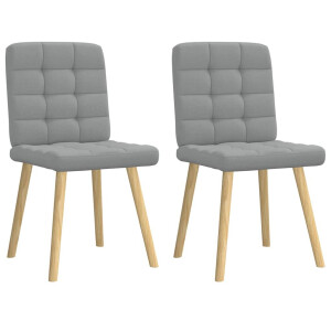 vidaXL Eetkamerstoelen 2 st stof lichtgrijs