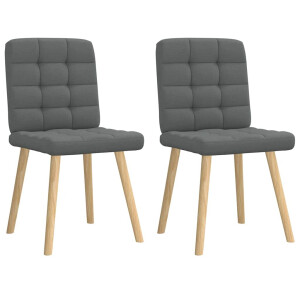 vidaXL Eetkamerstoelen 2 st stof donkergrijs
