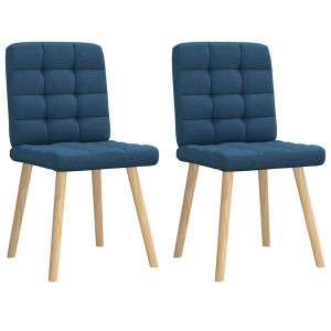 vidaXL Eetkamerstoelen 2 st stof blauw