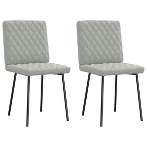 vidaXL Eetkamerstoelen 2 st fluweel lichtgrijs
