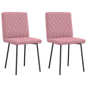 vidaXL Eetkamerstoelen 2 st fluweel roze