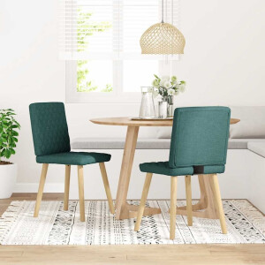 vidaXL Eetkamerstoelen 2 st stof donkergroen