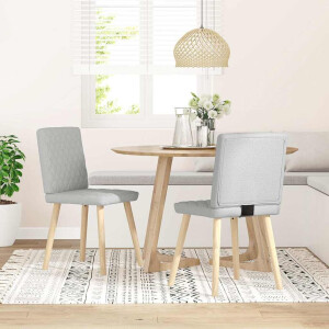 vidaXL Eetkamerstoelen 2 st stof wolk grijs