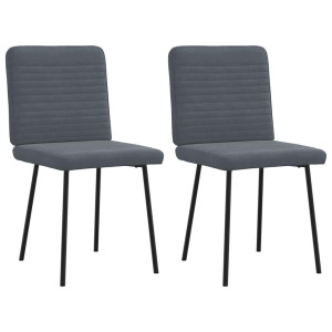 vidaXL Eetkamerstoelen 2 st fluweel donkergrijs
