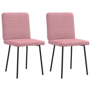 vidaXL Eetkamerstoelen 2 st fluweel roze