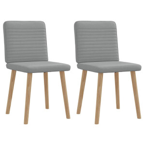 vidaXL Eetkamerstoelen 2 st stof lichtgrijs